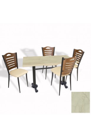 Çipa Döküm Ayak - Papelli Sandalye Mutfak Masa Takımı (Werzalit, Wermodin ve Allzalit Tabla) - 80X120