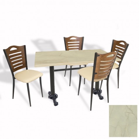 Çipa Döküm Ayak - Papelli Sandalye Mutfak Masa Takımı (Werzalit, Wermodin ve Allzalit Tabla) - 80X120