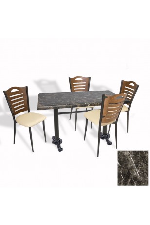 Çipa Döküm Ayak - Papelli Sandalye Mutfak Masa Takımı (Werzalit, Wermodin ve Allzalit Tabla) - 80X120