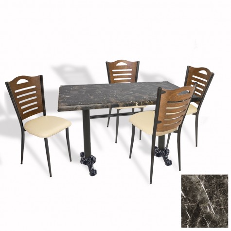 Çipa Döküm Ayak - Papelli Sandalye Mutfak Masa Takımı (Werzalit, Wermodin ve Allzalit Tabla) - 80X120