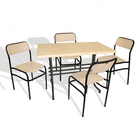 Werzalit Yemek Masası Takımı Takviyeli Sandalyeli (80x140)