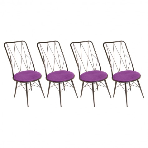 Royal Tel Sandalye (Kumaş) (Elektrostatik Boya) (4 Adet Fiyatıdır)