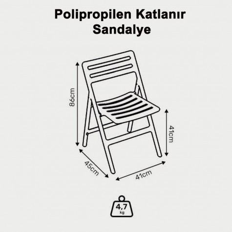 Polipropilen Katlanır Sandalye - (4 Adet Fiyatıdır)