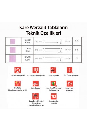 Karanfil Werzalit Kare Masa 70x70